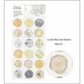Semi-transparent wax seal decorative stickers with floral patterns, 18 pcs - 18 Count / Amber Yellow (SL-AQM 05)