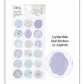 Translucent faux wax seal stickers with delicate purple floral patterns for scrapbooking - 18 Count / Ocean Blue (SL-AQM 02-New)