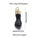 Pendentif en cuivre noir 3D pour bijoux DIY avec dimensions détaillées et poids de pièce - Style de Paume Noire (21)