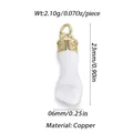 Élégant pendentif en émail blanc pour bijoux DIY, taille 23 mm, matériau en cuivre - Style de Paume Blanche (23)