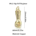 Vergoldeter Faust-Anhänger aus Kupfer für DIY-Schmuck mit Maßangaben - Figa Handgeste Stil (YSN077-09) / Gold