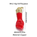 Pendentif détaillé en forme de poing rouge en cuivre avec finition dorée et mesures - Style de Paume Rouge (20)