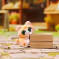 Adorable orange and white flocked cat figurine ornament for cute desk decoration - Little Orange Cat (3253) / Orange and White