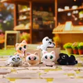 Set of cute flocked cat figurines with sparkly eyes for creative desktop decoration - Little Cat Series (Set of 6) / Set of 6