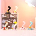 Collection of cute cat-themed resin ornaments in various pastel colors for desk decoration - Ornament Series / Rotating Cat Stand / Set of 6 / Colorful