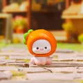 Adorable mini cat figurine wearing an orange carrot hat hood for desktop decoration - Ornament Series / 3289 Carrot Rabbit