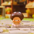 Cute collectible bear figurine wearing a brown mushroom hat for desktop decoration - Ornament Series / 3289 Mushroom Bear