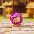Cute miniature cat figurine with purple cabbage headwear for desktop and office decoration - Ornament Series / 3289 Cabbage Pony