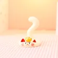 Cute white cat ornament with gold ingot on head, perfect for desktop decoration - Lucky Cat (3069)