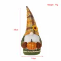 Handmade plush fall gnome holding a pumpkin, 34cm tall autumn holiday tabletop ornament - 34x14x16cm / Yellow Grid Hat (E3-6)