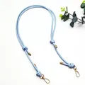 Verstellbarer hellblauer Schultergurt mit eleganten goldenen Metallclips für Umhängetaschen - Goldener Plattenhaken / Hellblau