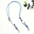 Verstellbarer hellblauer PU-Leder-Schultergurt mit dunklen Metallhaken für Taschen - Silberner Plattenhaken / Hellblau