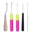 Set of 5 crochet latch hooks for dreadlocks hair extensions with varied handles - 5pcs Tool Set