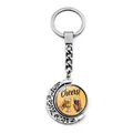 Rotating moon keychain with Munich Beer Festival "Cheers" beer toast illustration - Cheers Moment Vintage Pattern (JY008652-10)