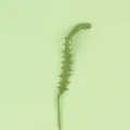 Detailed view of handmade green knitted leaf stem for Christmas bouquet - Small Fern Leaf Stem / Light Green