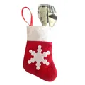 Mini-Weihnachtsstrumpf-Besteckhalter mit Schneeflocke für die festliche Tischdeko - Schneeflocken-Socken-Stil (63#)