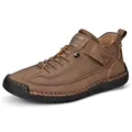 Bottines Martin décontractées marron cousues à la main avec semelle plate pour l'automne - 38 / Kaki