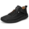 Chaussures de loisirs noires cousues main bottines plates automne hiver - 38 / Noir