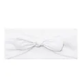 Banda ancha de algodón elástico blanco suave con un elegante lazo para yoga y deportes - Blanco