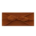 Diadema bohemia ancha de algodón elástico naranja con un lazo elegante de yoga - Tostado