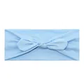 Cómoda diadema de yoga elástica de algodón azul claro con un lindo lazo decorativo - Azul cielo
