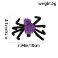 Pinza de pelo de araña de felpa púrpura para decoración de fiesta y disfraz de Halloween - Araña simulada (E1)