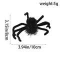 Pinza para el pelo con forma de araña negra de peluche para Halloween, 10 x 8 cm - Araña simulada (E1-3)