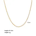 Gold ball chain necklace accessory with 47+5cm length and 0.2cm bead size - 2mm Bead Chain Only (Without Pendant) / 2mm (47+5cm)