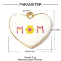 Detaillierte Ansicht der Größenparameter des goldenen Herz-MOM-Anhängers mit Maßen - MOM Florales Herz (YK1156)