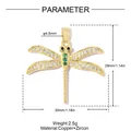 Spécifications détaillées d'un pendentif libellule en or serti de zircons et dimensions - Libellule en Zirconia Vert (VK432)