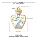 Product parameter details for the blue and white porcelain vase pendant in stainless steel - Vase Shape (YK1066)