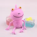 Pink cartoon frog squeeze toy for stress relief with unique textured belly and soft material - 16*7cm In Stock / Light Purple