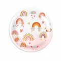 Roze boho regenboog papieren wegwerpborden voor feestjes, 10 stuks, 17,6 cm groot - Roze Regenboog / 7 Inch Borden 10 stuks
