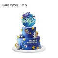 Astronaut ruimte thema gelukkige verjaardag taart topper voor verjaardagsfeestje - Ruimte Verjaardag Grote Taarttopper (1 Stuk) / 1 Stuk
