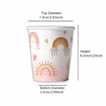 Pink boho rainbow paper cups 10pcs 9oz for birthday party - Pink Rainbow / Paper Cups 10Pcs