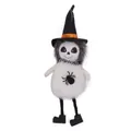 Handmade Halloween skeleton witch plush pendant doll with black spider motif décor - White Ghost Pendant / White