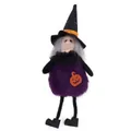 Halloween plush witch doll with pumpkin ornament for festive party hanging decoration - Witch Pendant / Purple