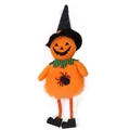 Adorable Halloween plush pumpkin witch doll hanging decoration with spider motif - Pumpkin Charm / Orange