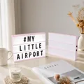 Pink A4 cinematic light box with DIY letters for creative bedroom decoration - 96 Black & White Letter Cards / Pink