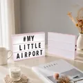 Pink A4 cinematic light box with DIY letters for creative bedroom decoration - 96 Black & White Letter Cards / Pink