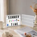 Decorative white A4 LED cinema lightbox with DIY interchangeable letters and icons - 96 Black & White Letter Cards / White
