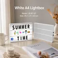 Decorative white A4 LED cinema lightbox with DIY interchangeable letters and icons - 96 Black & White Letter Cards / White