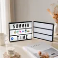 Black A4 size cinematic LED lightbox with DIY letters for creative home room decor - 96 Black & White Letter Cards / Black