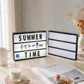 Black A4 size cinematic LED lightbox with DIY letters for creative home room decor - 96 Black & White Letter Cards / Black