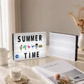 A4 DIY LED cinema lightbox with black frame and changeable letters for room decor - 96 Black & White Letter Cards / Black & White Stripe