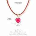 Elegant heart-shaped pink zircon tennis chain necklace with copper finish variant. - Rose Red