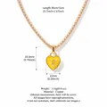 Elegant gold-plated tennis chain necklace featuring a heart-shaped yellow zircon pendant - Yellow