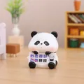 Figurine de panda mignon tenant un panneau de message motivant pour décoration de bureau - Ornement en Résine / Panda Dédié (1188-39) / Noir et Blanc