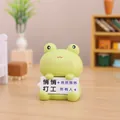 Figurine de grenouille verte mignonne décorative avec panneau de citation - Ornement en Résine / Grenouille Inspirante (1188-39) / Vert