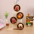 Ornements créatifs en résine d'animaux mignons cochon ours panda pour décoration - Lot de 4 Aimants de Réfrigérateur (3105 Set) / Lot de 4
